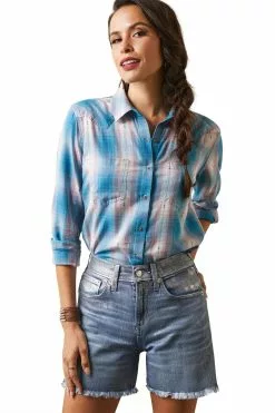 Ariat Real Billie Jean Hemd, Blau -Ariat Popular Store 112554s3