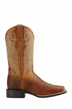 Ariat Popular Store 33 Ariat Round Up Westernstiefel Mit Eckiger Zehenpartie, Braun, Weite Passform