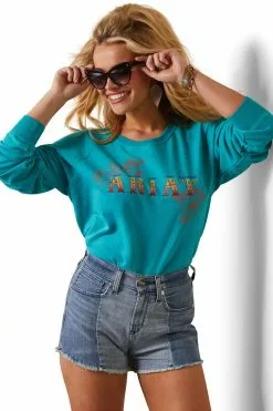 Ariat Real Rose Sweatshirt, Grün