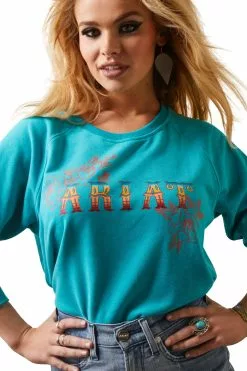 Ariat Real Rose Sweatshirt, Grün -Ariat Popular Store M93079s4
