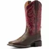Ariat Westernstiefel Round Up Back Zip Damen Worn Mocha/Rasberry 41,5