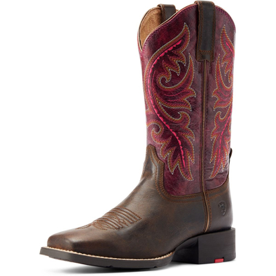 Ariat Westernstiefel Round Up Back Zip Damen Worn Mocha/Rasberry 41,5 1 Ariat Westernstiefel Round Up Back Zip Damen Worn Mocha/Rasberry 41,5